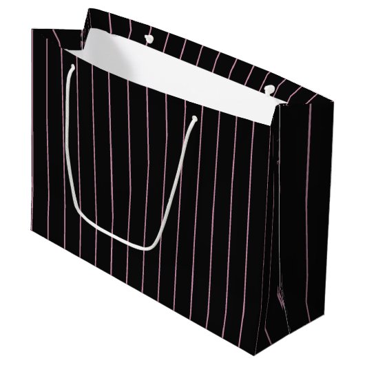 schwarz-rosa gestreift große geschenktüte (Vorderseite Schrägansicht)