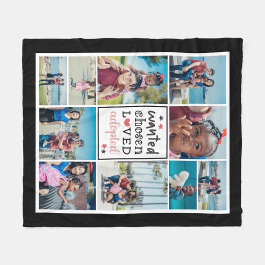 Schwarz Rosa Gewollt Auswahl Geliebte Adoptiert Co Fleecedecke (Vorderseite (Horizontal))