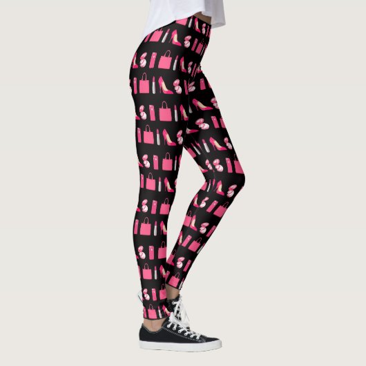 Schwarz-Rosa-Girl-Design Leggings (Rechts)
