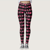 Schwarz-Rosa-Girl-Design Leggings (Vorderseite)