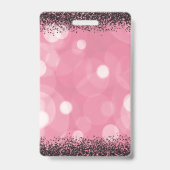 Schwarz & Rosa Glam Sweet 16 Abzeichen Ausweis (Rückseite)