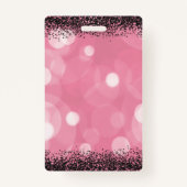 Schwarz & Rosa Glam Sweet 16 Abzeichen Ausweis (Rückseite)