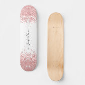 Schwarz-Rosa-glänzender Individuelle Name-Skateboa Skateboard (Vorderseite)