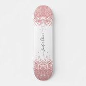 Schwarz-Rosa-glänzender Individuelle Name-Skateboa Skateboard (Vorne)