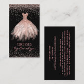Schwarz/Rosa Glitterie Seamstress Business Card Visitenkarte (Vorne/Hinten)