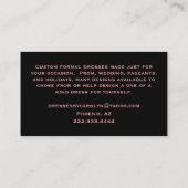 Schwarz/Rosa Glitterie Seamstress Business Card Visitenkarte (Rückseite)