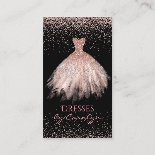 Schwarz/Rosa Glitterie Seamstress Business Card Visitenkarte (Vorderseite)
