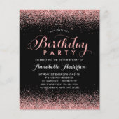 Schwarz-Rosa-Glitzer jeden Geburtstag (Vorderseite)
