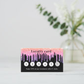 Schwarz-Rosa-Glitzer-Tropfen Foto qr-Code Treuekarte (Stehend Vorderseite)