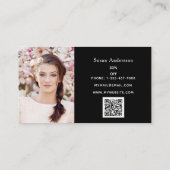 Schwarz-Rosa-Glitzer-Tropfen Foto qr-Code Treuekarte (Rückseite)