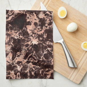 Schwarz-Rosa-Gold-Marmor Geschirrtuch