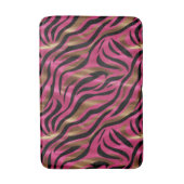 Schwarz Rosa Gold Zebra Streifen Tierisches Druckm Badematte (Vorderseite Vertikal)