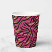 Schwarz Rosa Gold Zebra Streifen Tierisches Druckm Pappbecher (Vorderseite)
