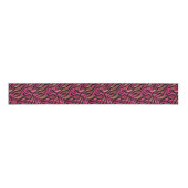 Schwarz Rosa Gold Zebra Streifen Tierisches Druckm Ripsband (Vorderseite)