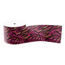 Schwarz Rosa Gold Zebra Streifen Tierisches Druckm Ripsband