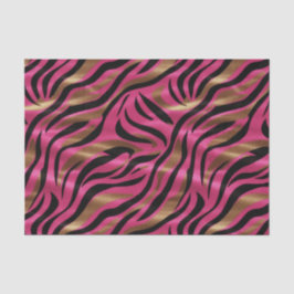 Schwarz Rosa Gold Zebra Streifen Tierisches Druckm Seidenpapier