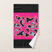 Schwarz rosa große Muster fabelhafte Dusche Badhandtuch Set (Handtuch)