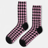 Schwarz-Rosa-Hahnentrittmuster-Muster Socken (Linkes Detail)