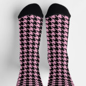 Schwarz-Rosa-Hahnentrittmuster-Muster Socken (Oben)