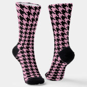 Schwarz-Rosa-Hahnentrittmuster-Muster Socken (Gewinkelt)