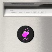 Schwarz-Rosa-Herz-Magnet Magnet (In Situ (Geschirrspüler))