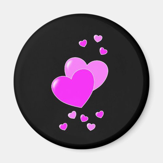 Schwarz-Rosa-Herz-Magnet Magnet (Vorne)