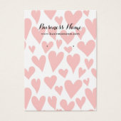 Schwarz rosa Herz Weißer Hintergrund Ohrwurfkarten (Vorderseite)