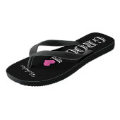 Schwarz/Rosa Herzgroom Badesandalen (Schrägansicht)