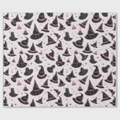 Schwarz-Rosa-Hexe-Hasenstars rosa Halloween Geschenkpapier (Flach)