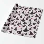 Schwarz-Rosa-Hexe-Hasenstars rosa Halloween Geschenkpapier (Ungerollt)