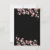 Schwarz-Rosa-Hochzeit der japanischen Kirschblüten Einladung (Rückseite)