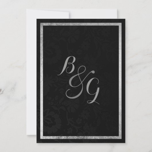 Schwarz-Rosa-Hochzeit mit Aquamarinem Gradient-Flo Einladung (Rückseite)