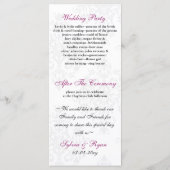 Schwarz-Rosa-Hochzeitsprogramm Programm (Rückseite)