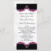 Schwarz-Rosa-Hochzeitsprogramm Programm (Vorne/Hinten)