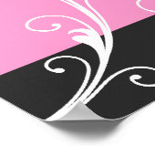 Schwarz-Rosa-Hochzeitsscroll-Foto Poster (Ecke)