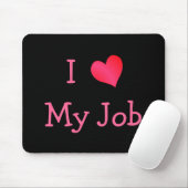 Schwarz/Rosa I Liebe Mein Job Mousepad (Mit Mouse)