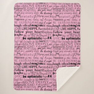 Schwarz-Rosa Inspirationswörter Sherpadecke
