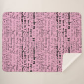 Schwarz-Rosa Inspirationswörter Sherpadecke (Vorderseite (Horizontal))