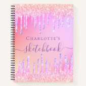 Schwarz-Rosa-Iridesname Notizblock (Vorderseite)