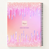 Schwarz-Rosa-Iridesname Notizblock (Rückseite)