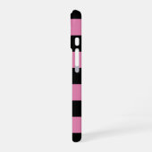 Schwarz-rosa kariertes Druckmuster iPhone 16 Hülle (Linke Seite)