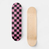 Schwarz-rosa kariertes Druckmuster Skateboard (Vorderseite)