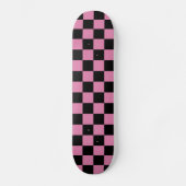 Schwarz-rosa kariertes Druckmuster Skateboard (Vorderseite)