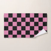 Schwarz-rosa kariertes Muster Badhandtuch Set (Handtuch)