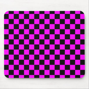 Schwarz + Rosa Karo Prüfmuster Mousepad