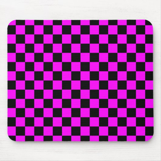 Schwarz + Rosa Karo Prüfmuster Mousepad (Vorne)