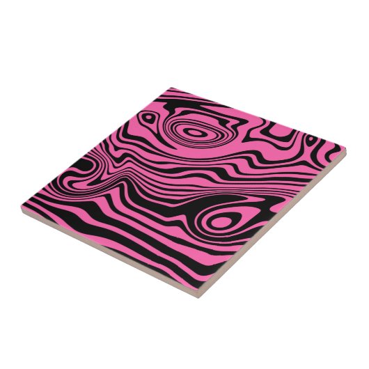 Schwarz Rosa Keramik Farbe Wavy Strip Auswahl Farb Fliese (Seite)