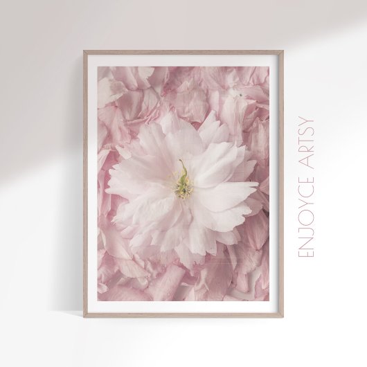 Schwarz-Rosa-Kirsche Blüte Fotografie Wandkunst Poster