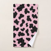 Schwarz-Rosa-Kuh-Kuh-Kugel drucken Badhandtuch Set (Handtuch)