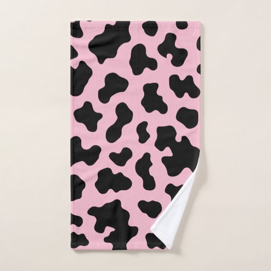 Schwarz-Rosa-Kuh-Kuh-Kugel drucken Badhandtuch Set (Handtuch)